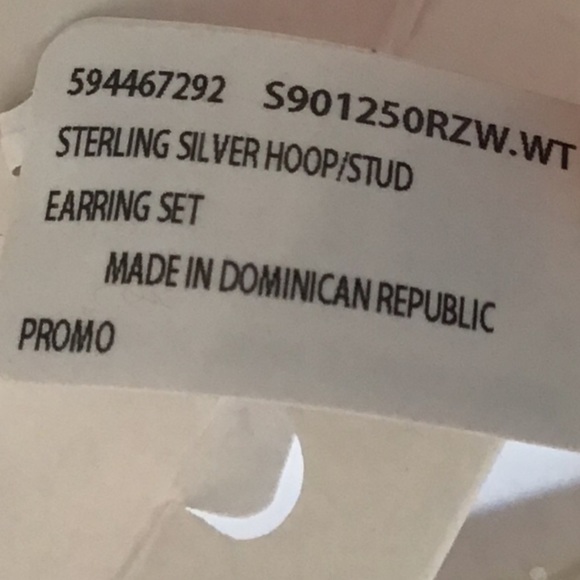 BRILLIANCE STERLING SILVER HOOPS AND CUBIC ZIRCONIA STUDS NWT - Picture 11 of 11